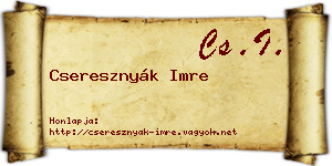 Cseresznyák Imre névjegykártya