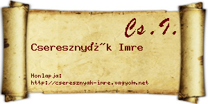 Cseresznyák Imre névjegykártya